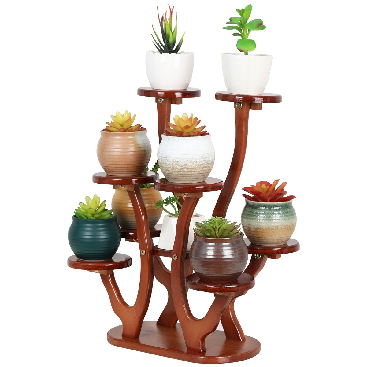 Jotboom front view of the 9-tier plant shelf showcasing compact display