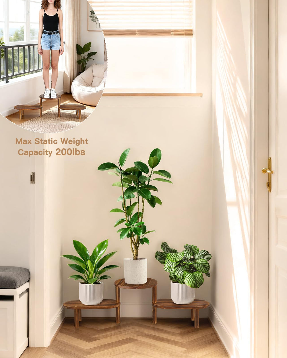Jotboom stand with varied pots showing strong weight capacity
