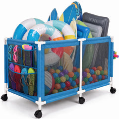 Jotesnew front view of XXL pool storage bin showing capacity and shape