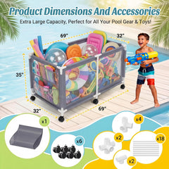 Jotesnew close-up of side pockets holding sunscreen and goggles for convenience