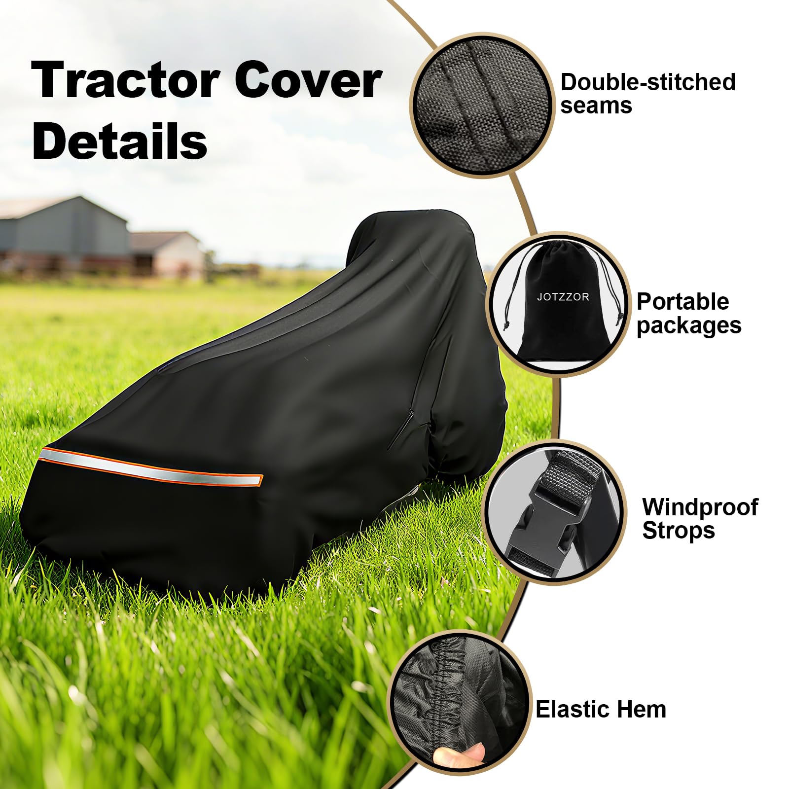 Jotzzors storage bag with folded cover for compact transport