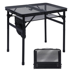 JOUYEK front view showing folded and unfolded table for fast transport and setup