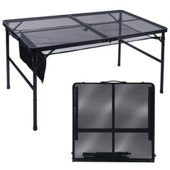 JOUYEK front view unfolded showing full grilling workspace and portability benefit