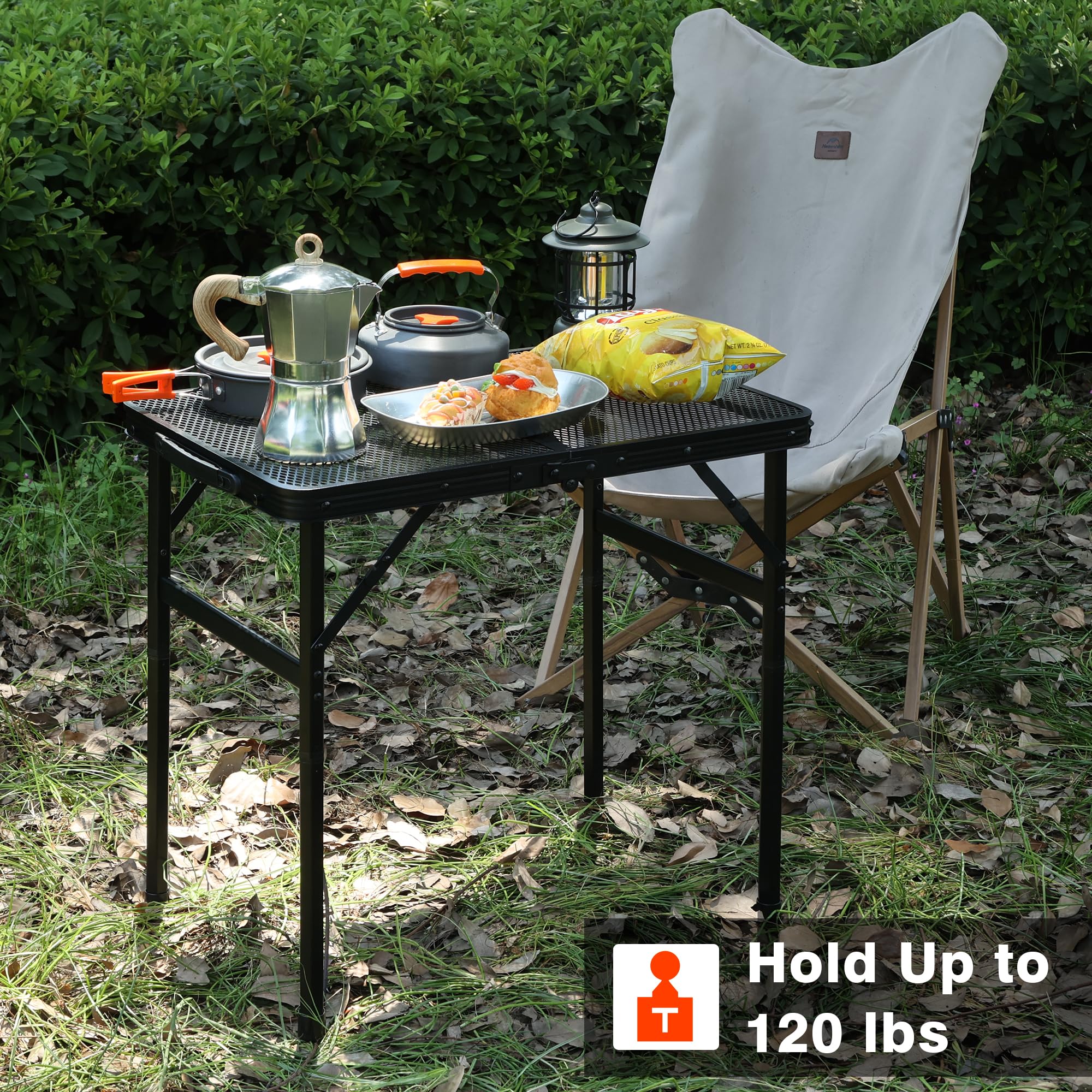 JOUYEK on a campsite table setup illustrating multipurpose cooking and serving use