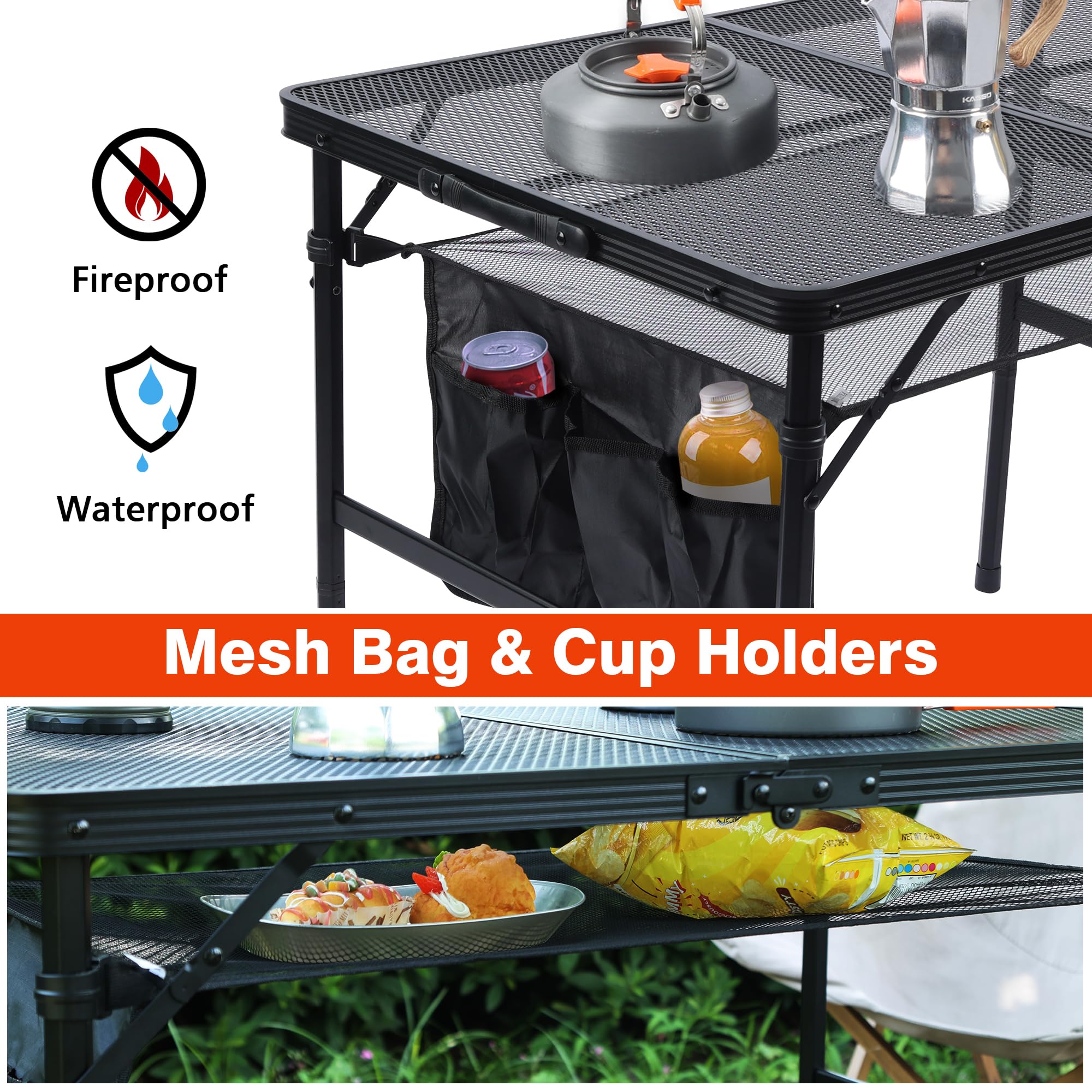 JOUYEK coated mesh tabletop detail resisting water and heat for outdoor use benefit