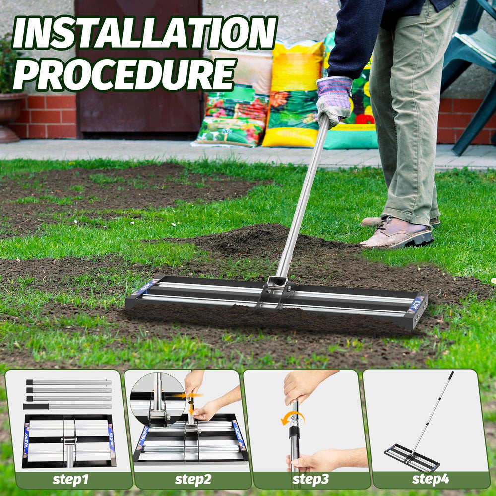 JouZYA adjustable three-section handle showing quick tool-free assembly benefit