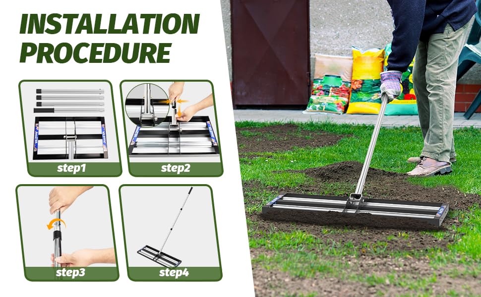 JouZYA adjustable handle sections extended demonstrating extended reach and control benefit