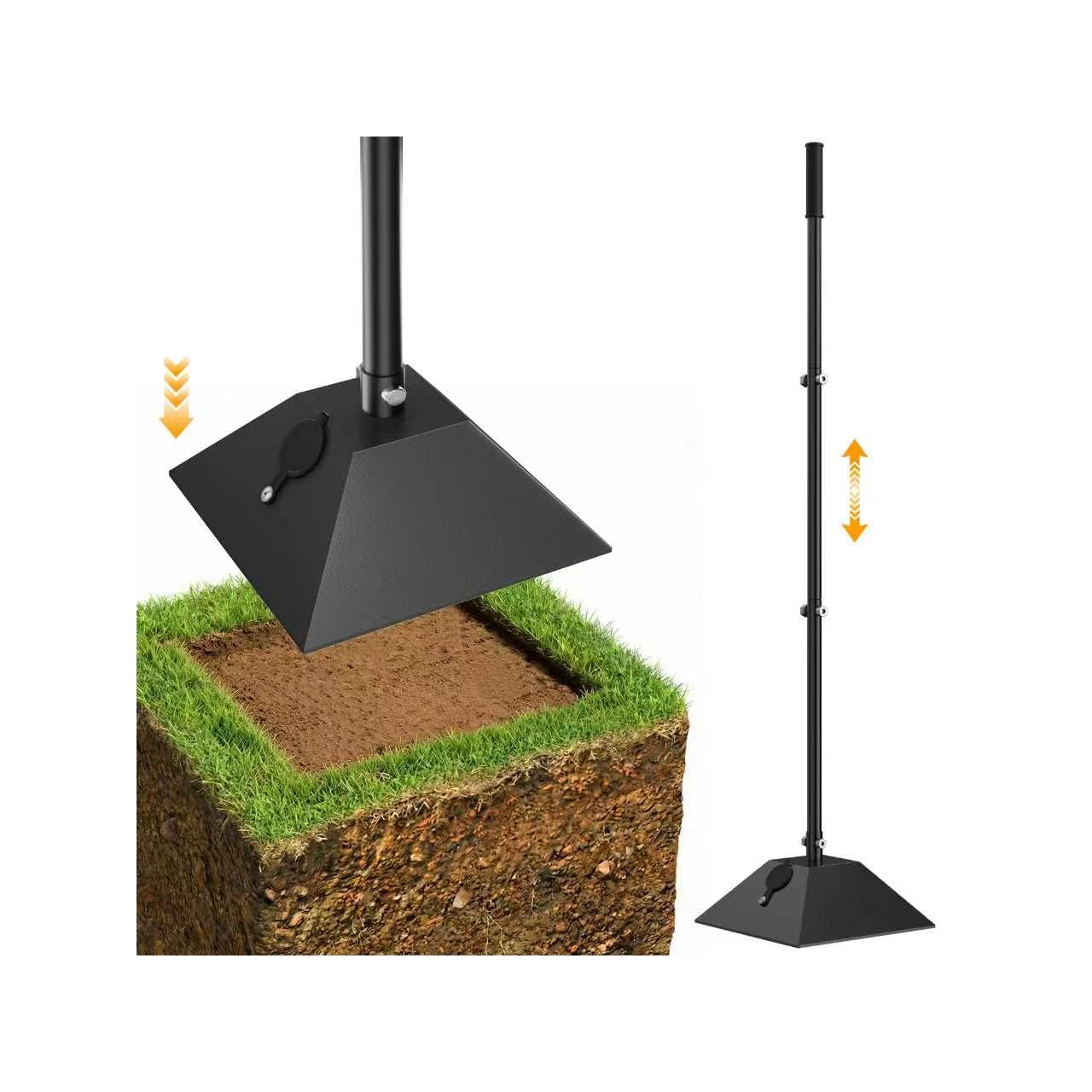 JouZYA front view of steel tamper showing durable base and handle for reliable compaction