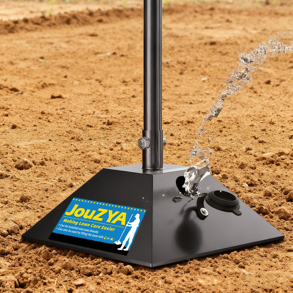 JouZYA tamper on a driveway landscape demonstrating versatile use for soil and gravel