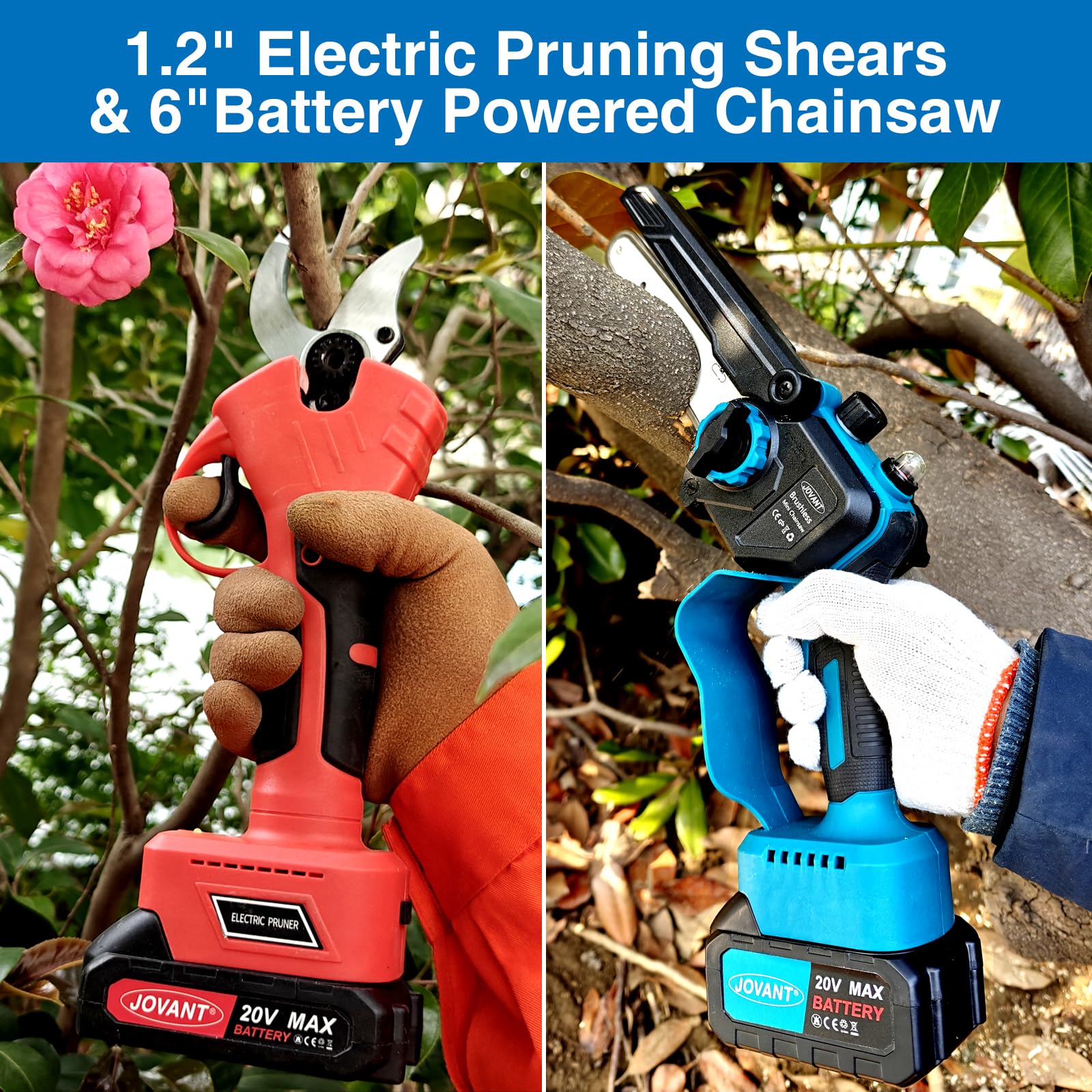 jovant electric pruner blade close-up highlighting precise cuts