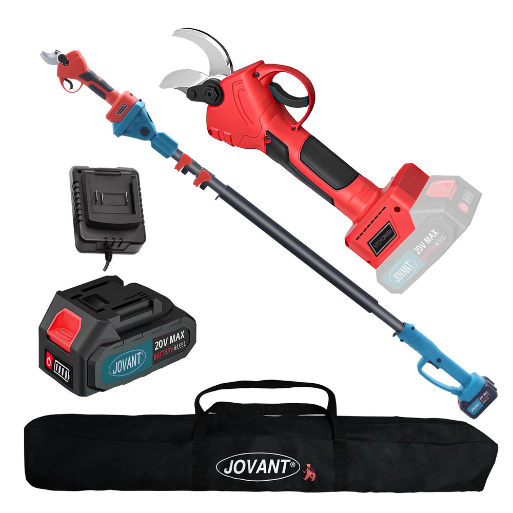 jovant front unit with pole showing full setup for ladder-free trimming