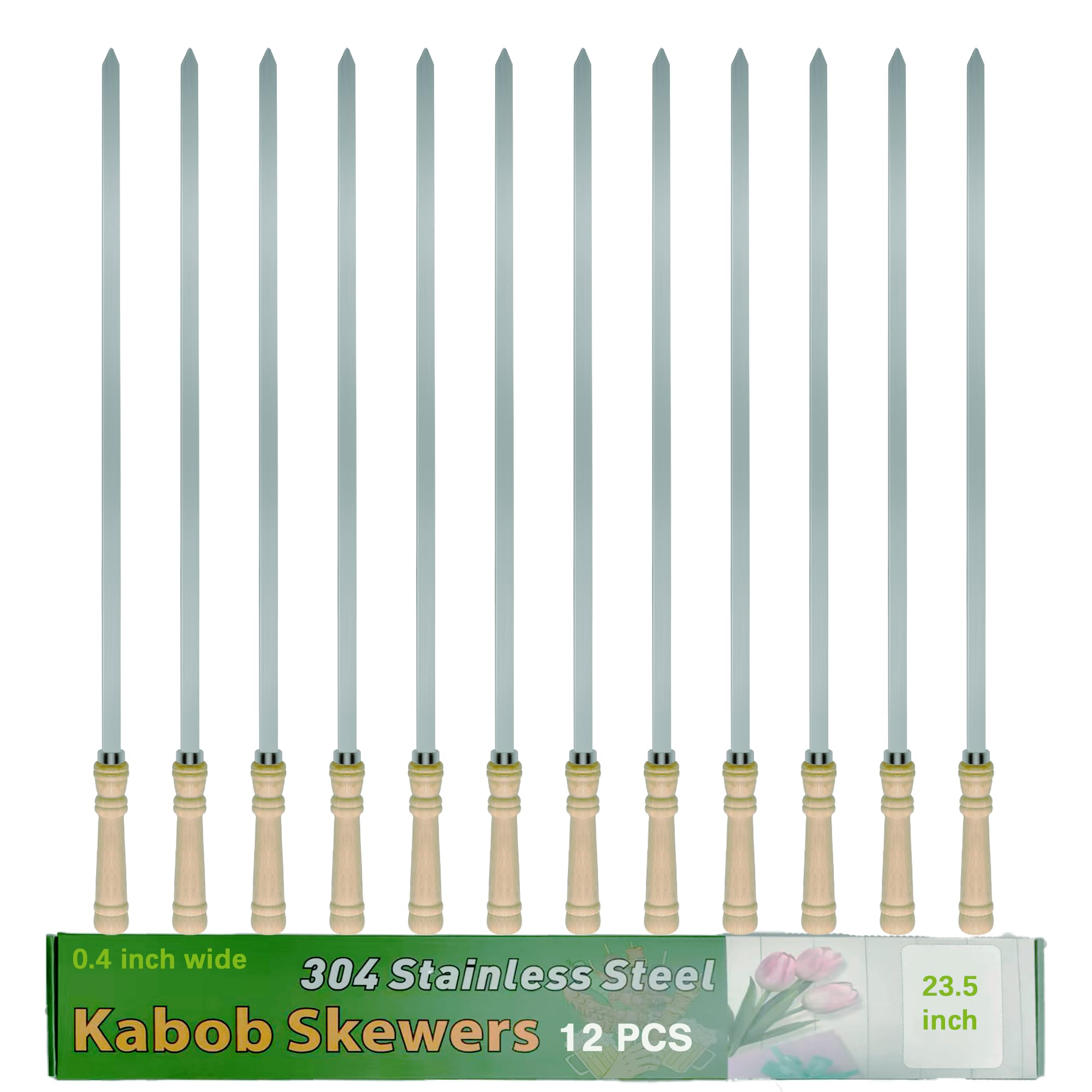 JOWHONK front view showing full 23.5-inch skewers and packaging for easy selection
