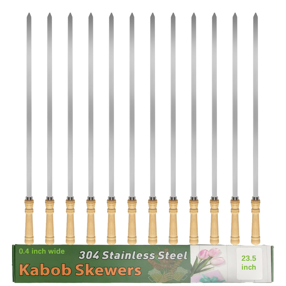 JOWHONK skewers beside sponge and rack illustrating dishwasher and hand-wash care