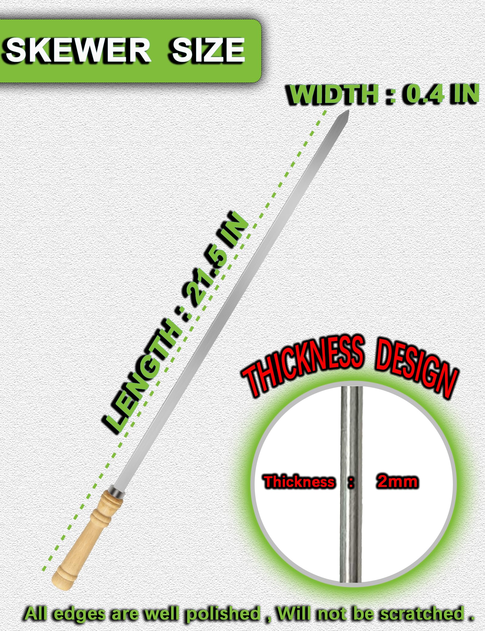 JOWHONK wooden handle close-up showing comfortable heat-resistant grip
