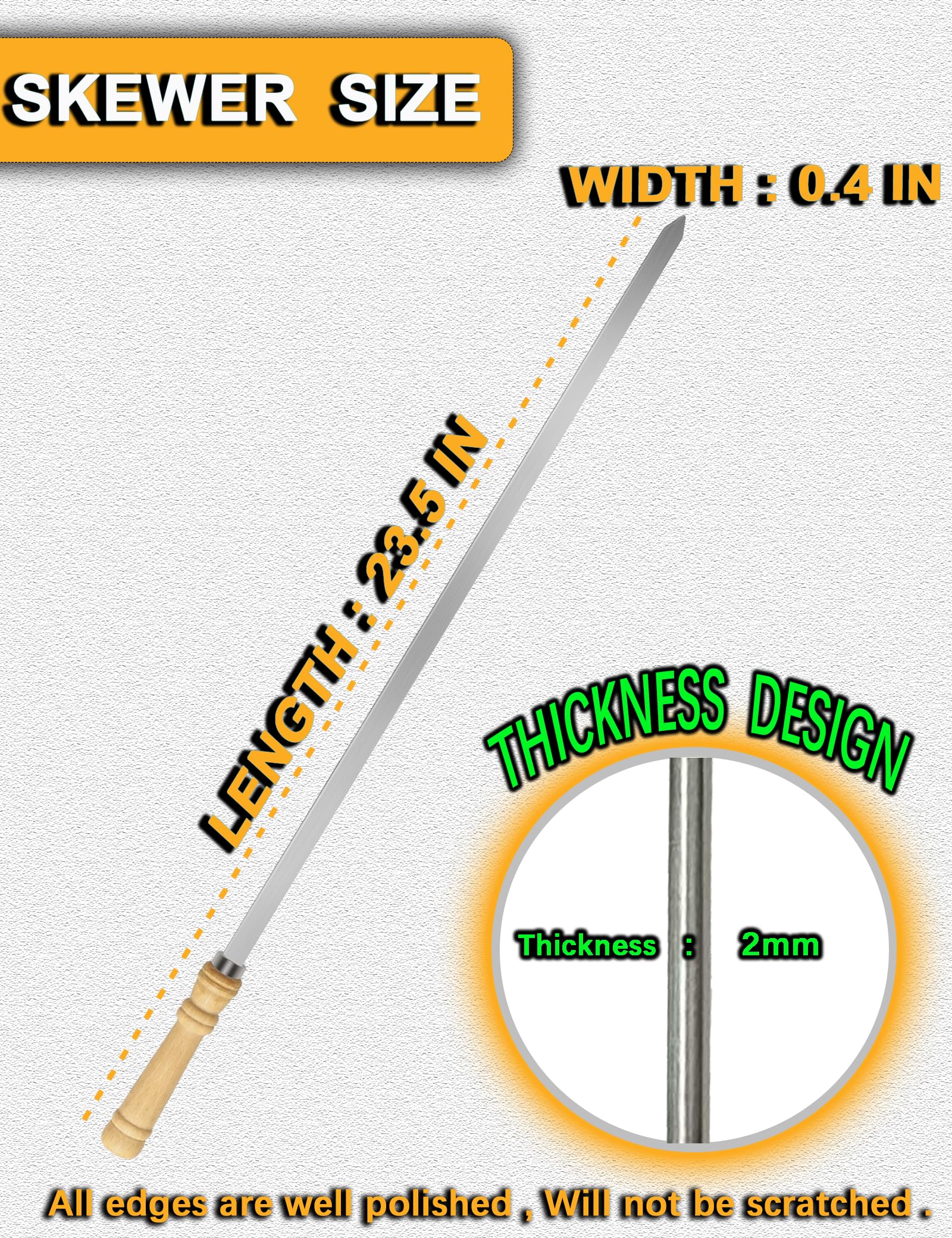 JOWHONK close-up of wooden handle offering secure burn protection and grip