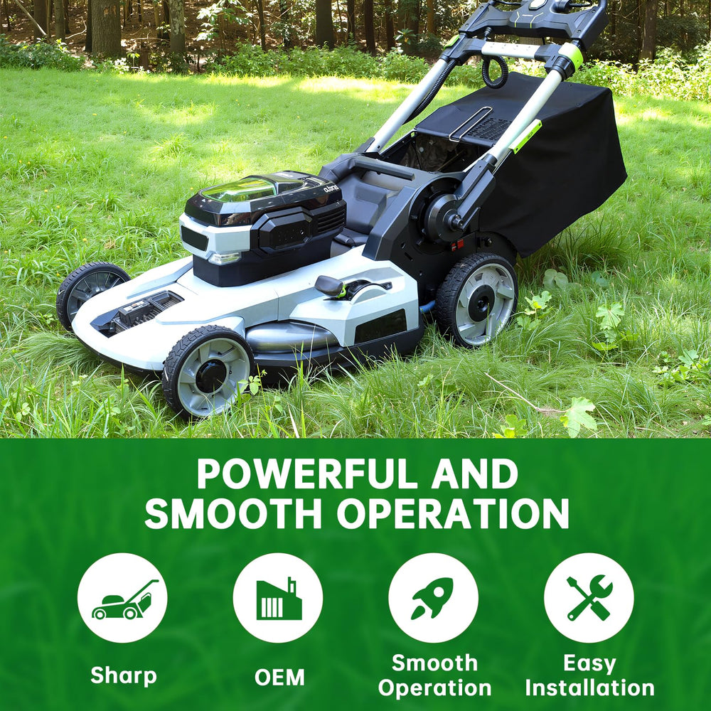 Jowlawn installed mower in yard illustrating cleaner cut and healthier lawn benefit
