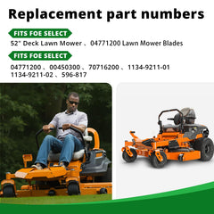 Jowlawn blade showing center hole and adapter detail for easy direct-fit replacement