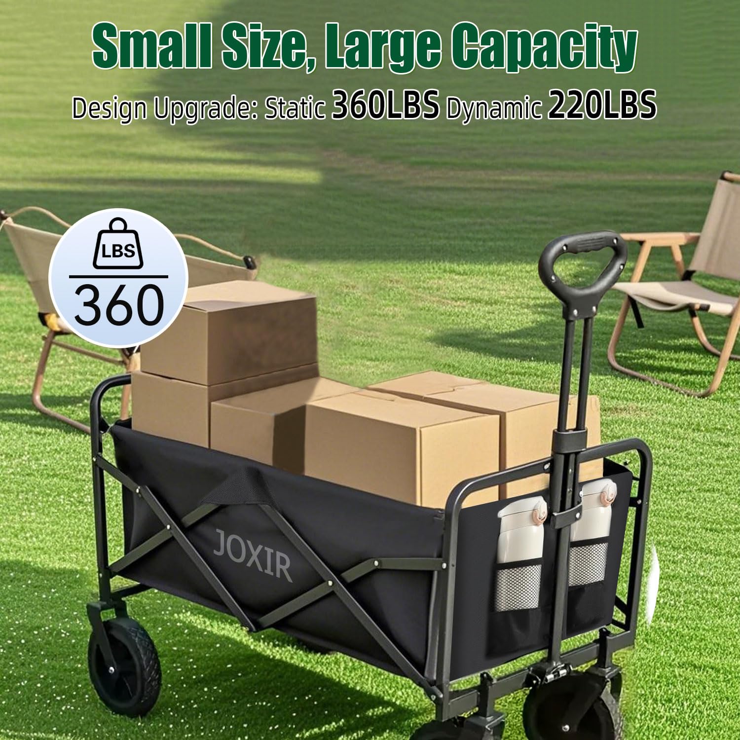 Joxir wagon close-up of thickened alloy-steel tube for long-lasting strength