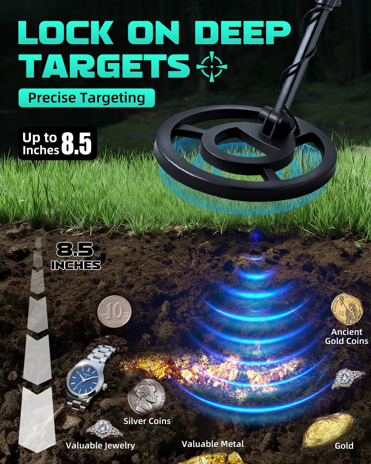 JOYAIRE 11-inch waterproof coil close-up showing larger coverage and durability benefit