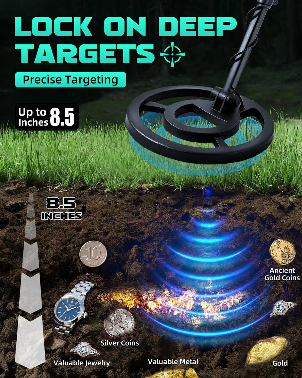 JOYAIRE 11-inch waterproof coil close-up showing larger coverage and durability benefit