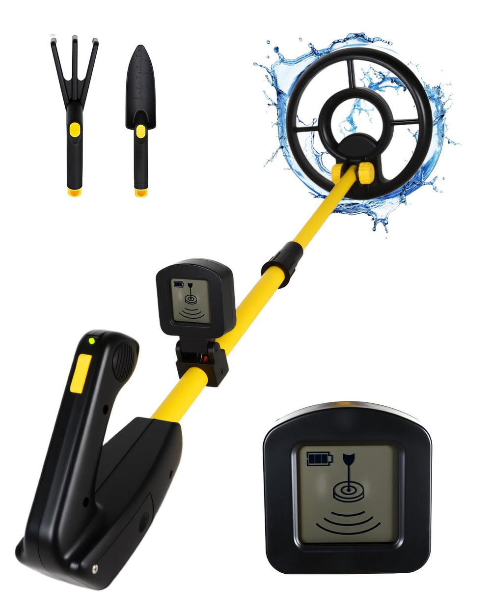 JOYAIRE front view with detector and included digging tools promoting easy outdoor play