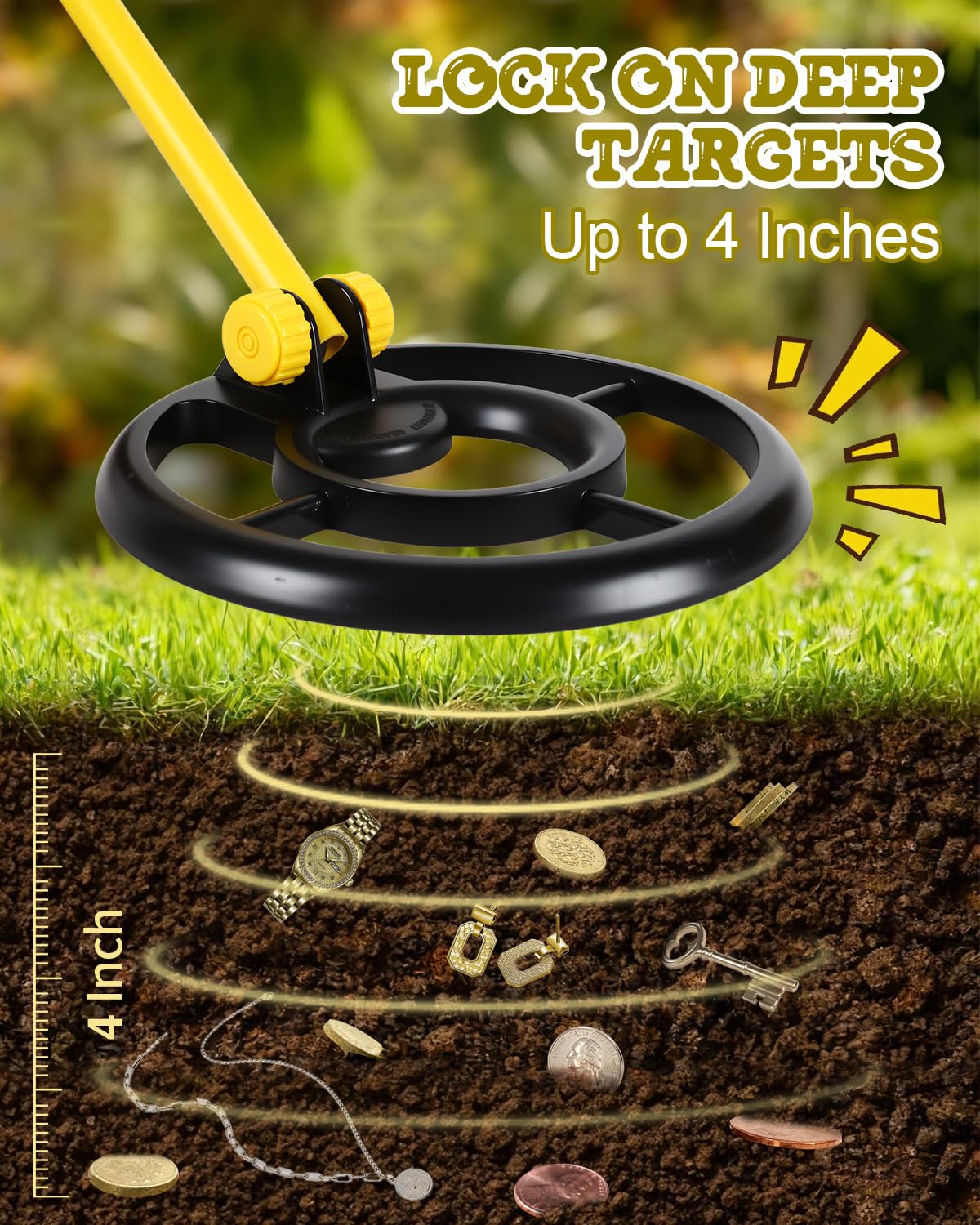 JOYAIRE waterproof coil sweeping wet sand enabling beach treasure hunts