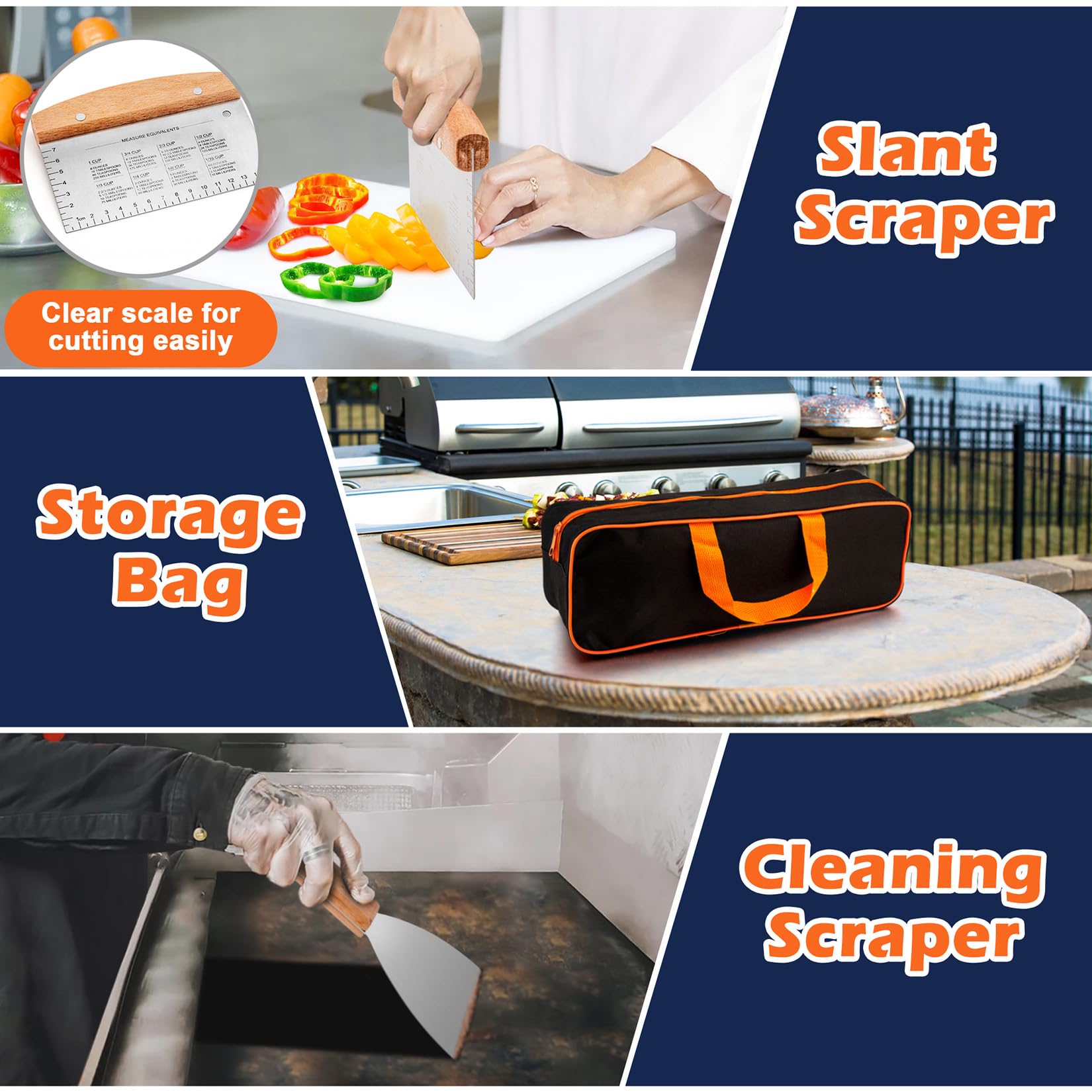 Joyfair scraper and scourer cleaning a flat-top for easier maintenance