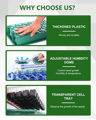 joyhalo clear 40-cell tray showing drainage holes and reusable design