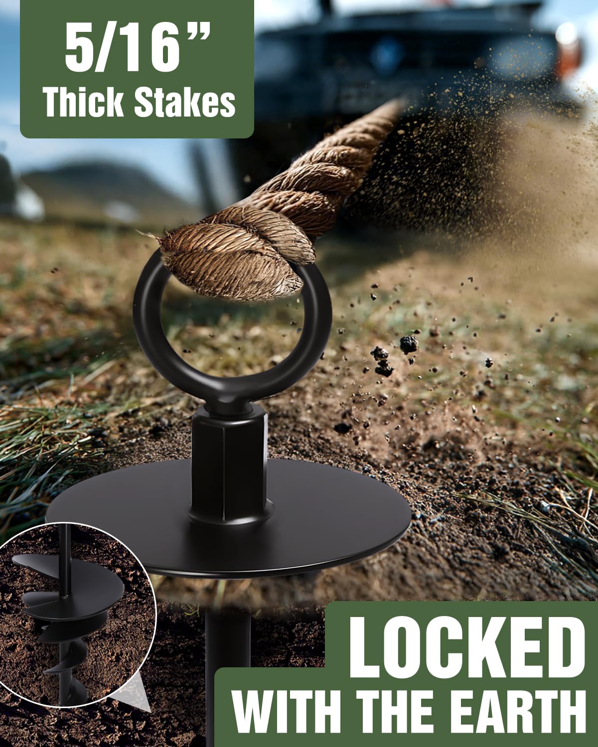 joyhalo close-up of spiral anchor thread demonstrating secure ground grip