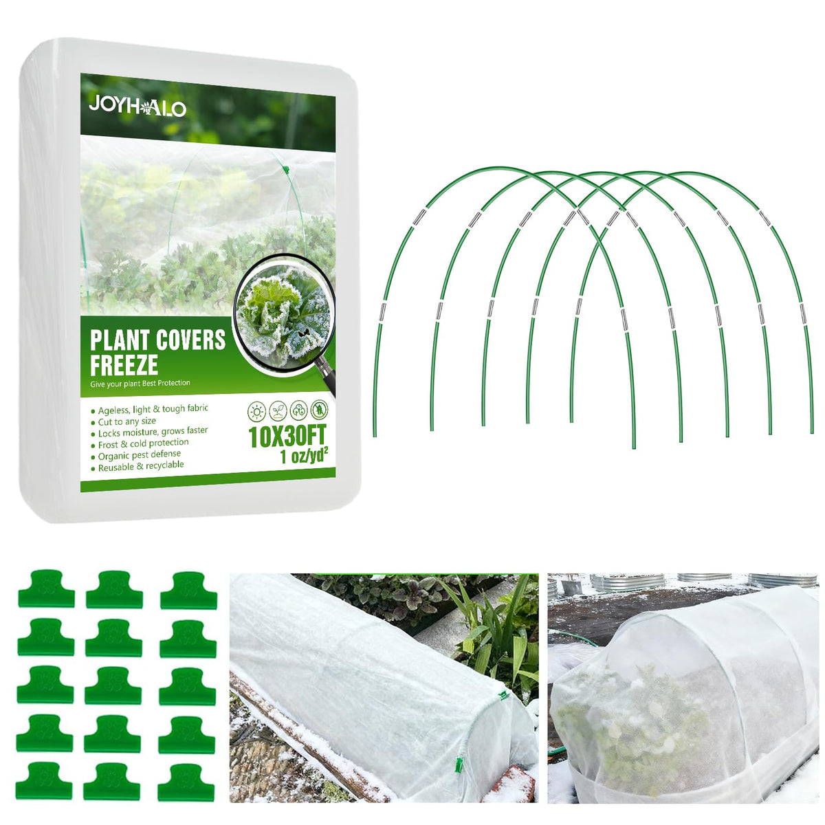 joyhalo front packaging of 10x30ft cover showing full kit benefits
