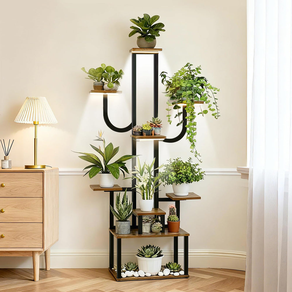 joyhalo front view full stand showing nine tiers and compact footprint for more plants