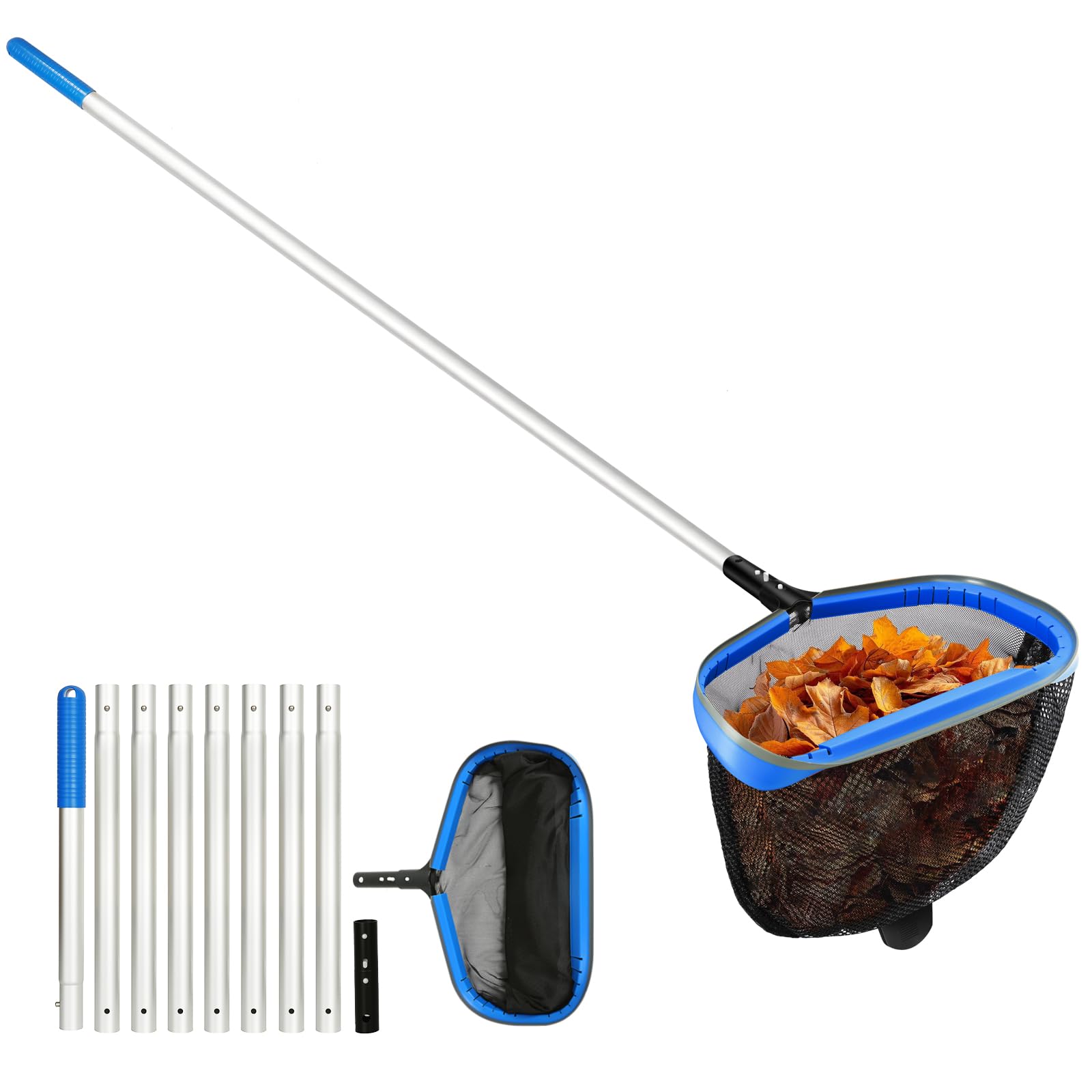 joyhalo front view of skimmer net showing full frame and mesh, easy cleanup