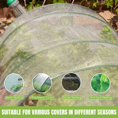 joyhalo hoop inserted in raised bed illustrating easy installation and support