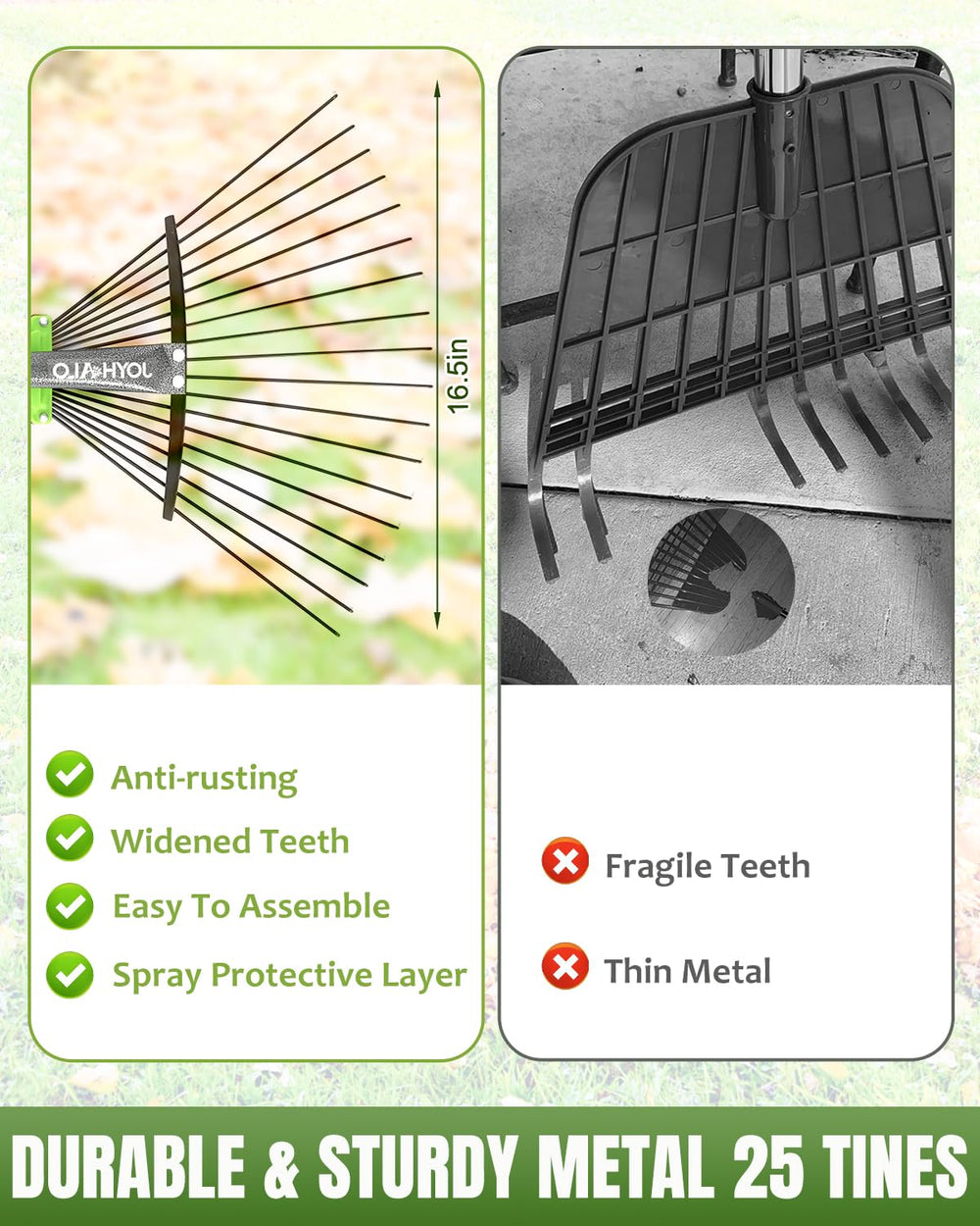 joyhalo gardener using rake and bag to speed yard cleanups