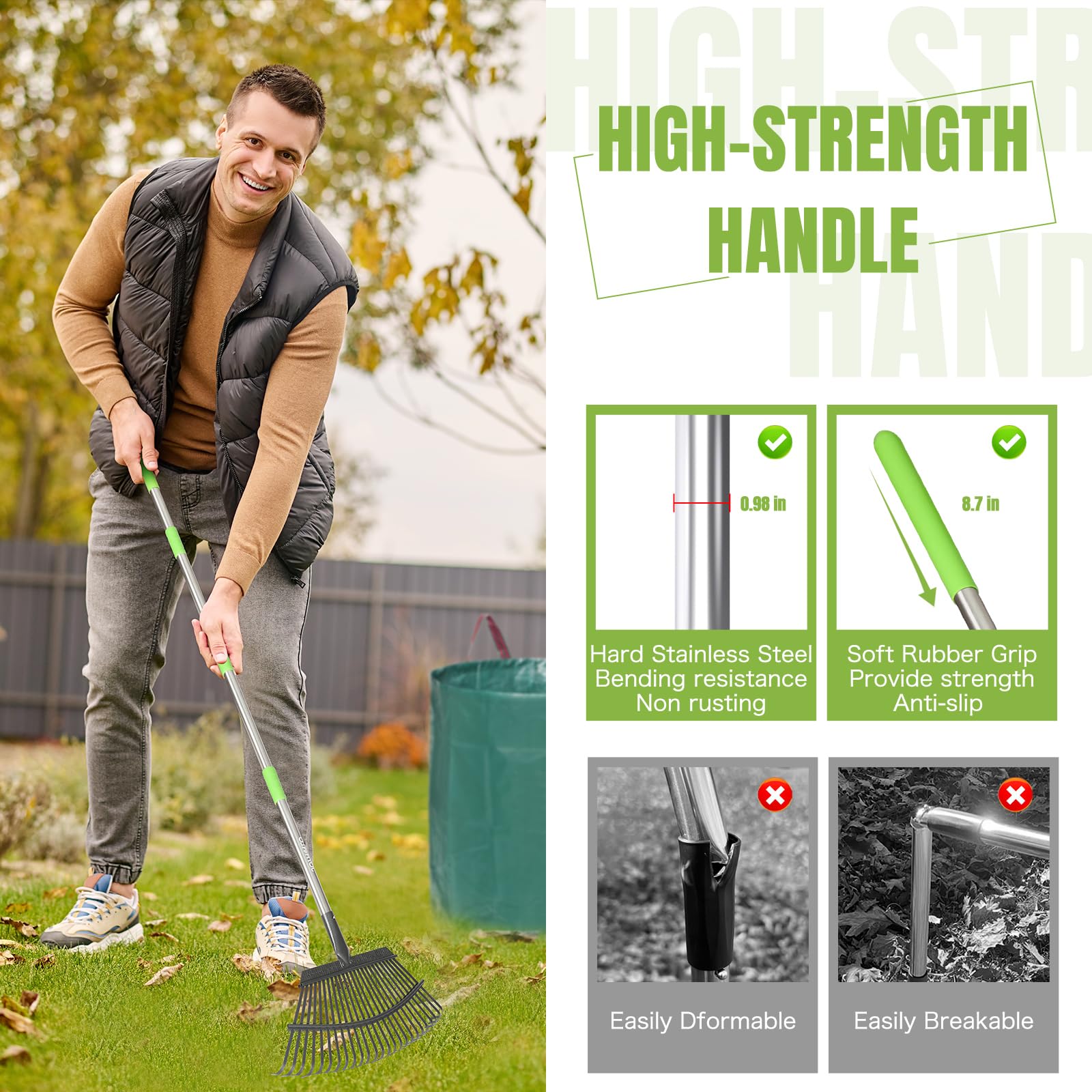 joyhalo leaf scoops lifting debris hands-free for cleaner, faster collection