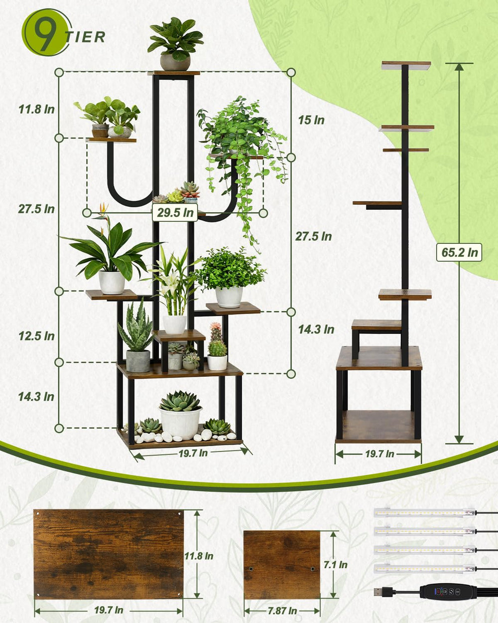 joyhalo lifestyle image with plants on shelves adding greenery and decor to room