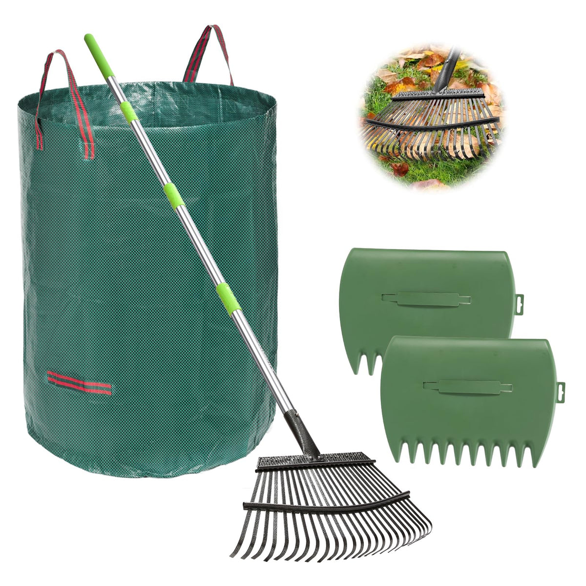 joyhalo front view of full 65-inch rake set showing completeness and durability