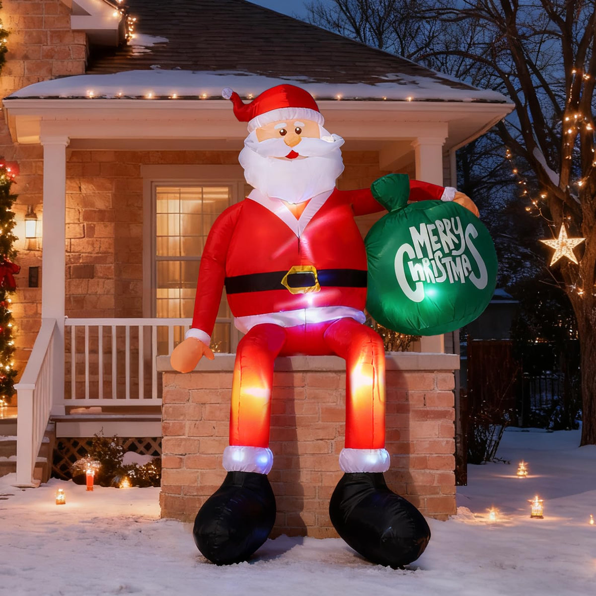 joyhalo sitting Santa front view showing festive presence and easy setup