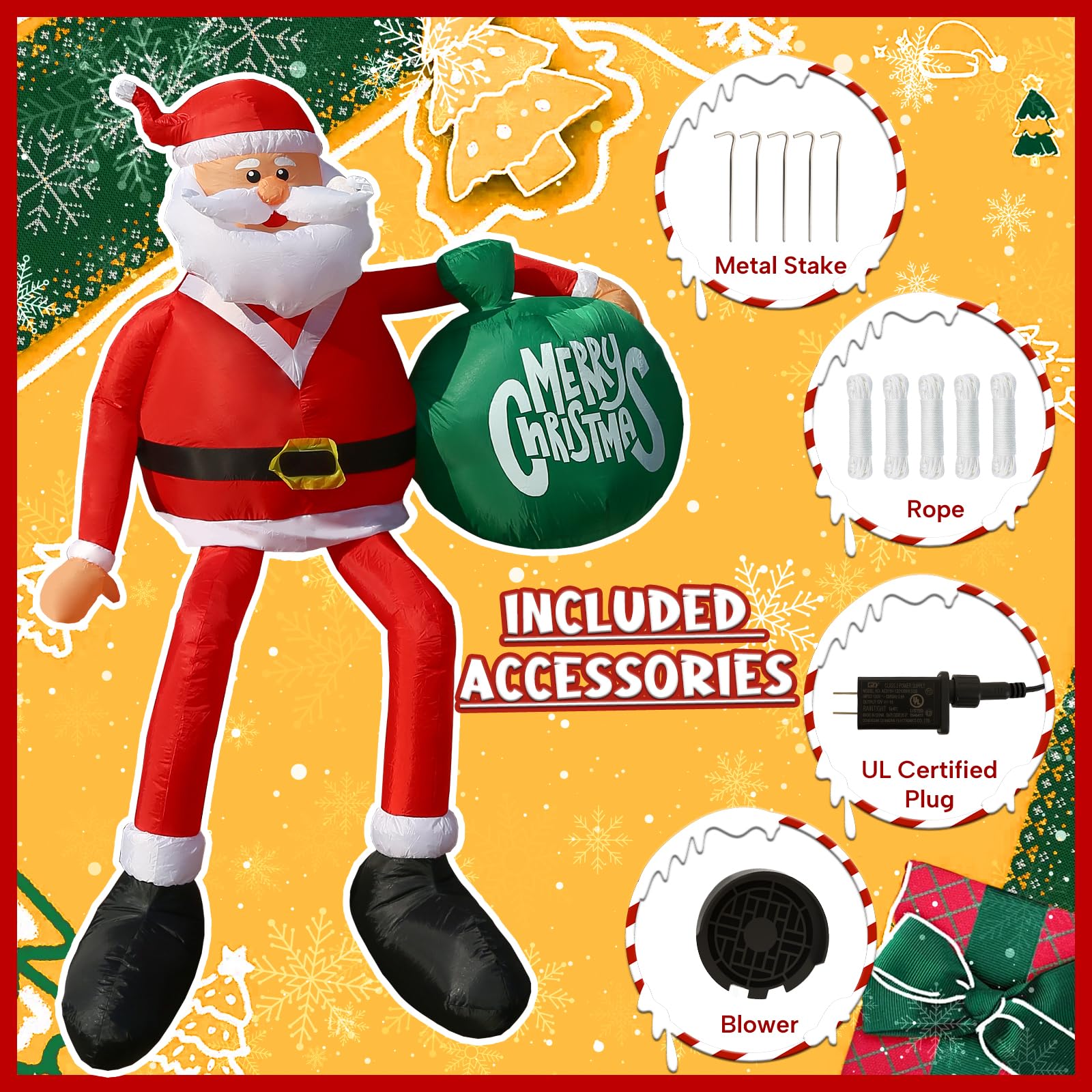 joyhalo Santa beside house illustrating 8ft scale for impactful display