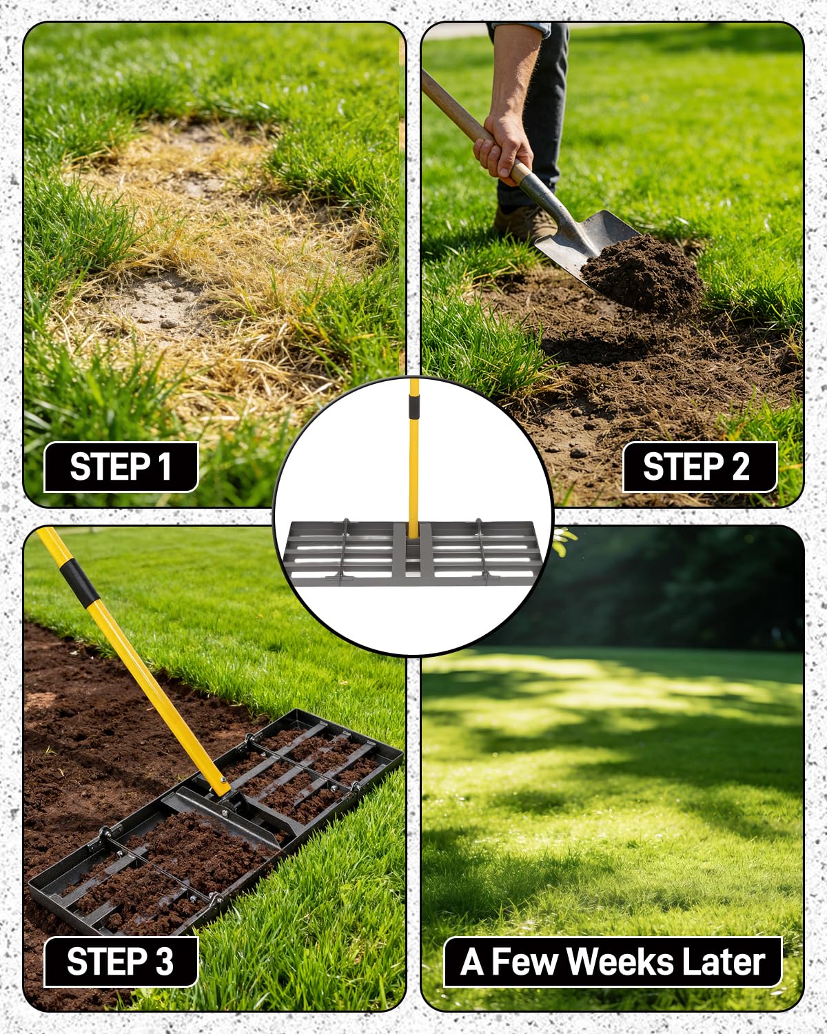 joyhalo rake folded compact for easy storage saving shed and garage space