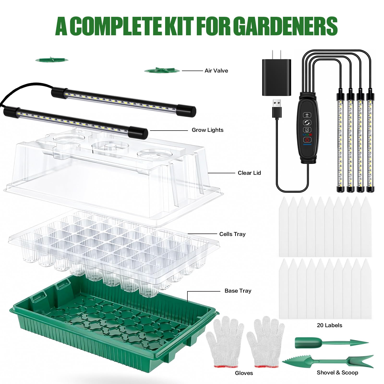 joyhalo trays with seedlings in-use illustrating compact indoor growing