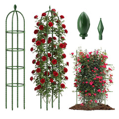 joyhalo trellis front packaging showing two green supports and decorative tops increasing curb appeal