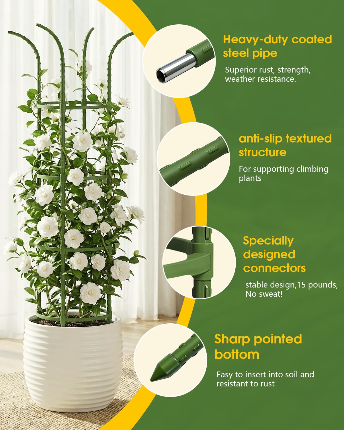 joyhalo trellis supporting tomato plants for improved air flow and higher yields