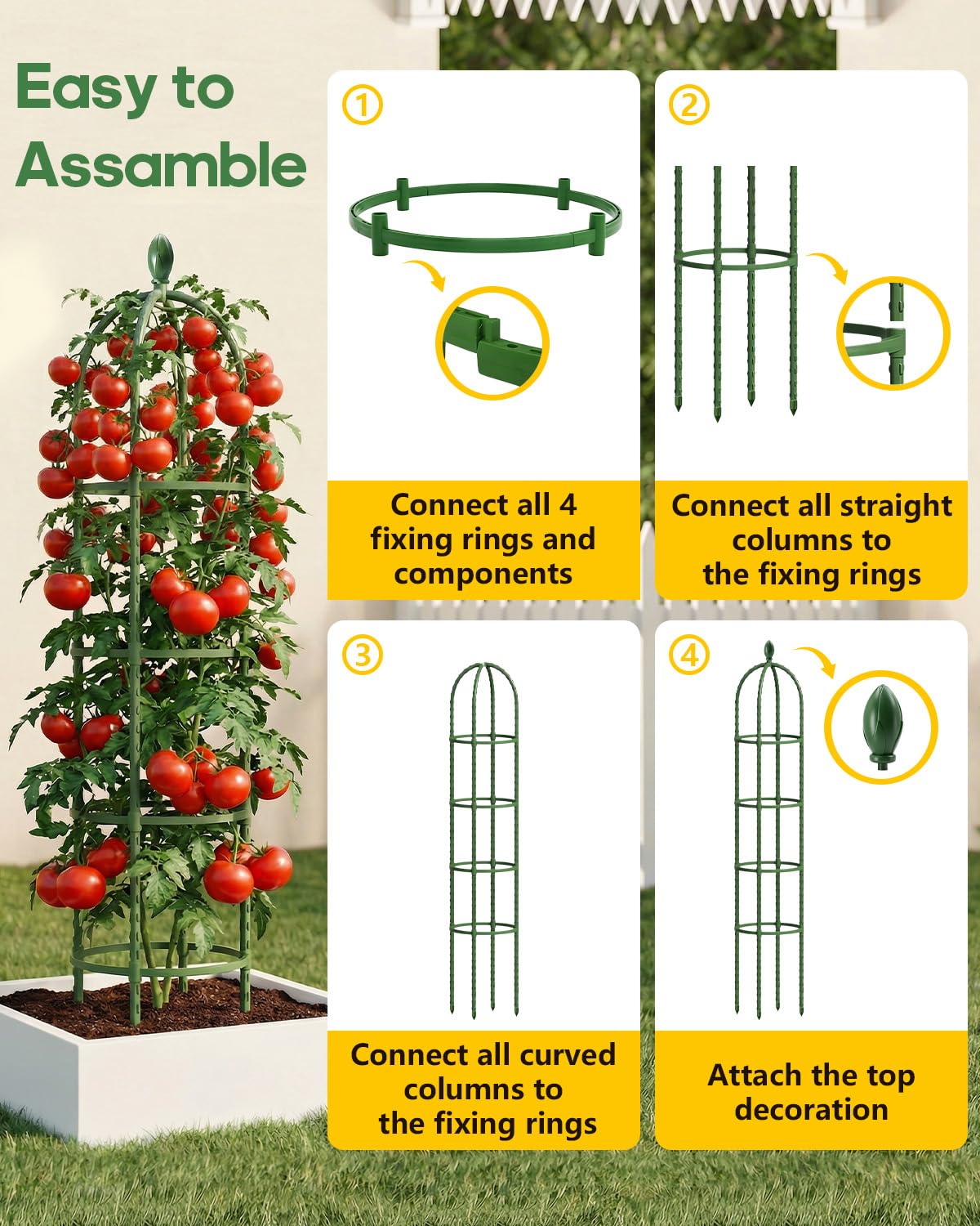 joyhalo trellis used in patio planter to maximize vertical growing in small spaces
