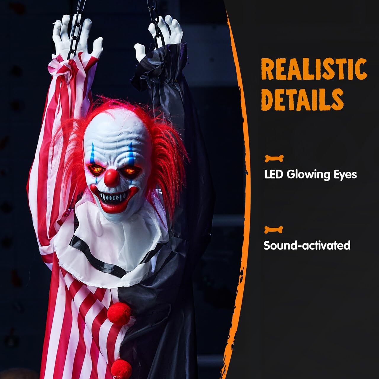 JOYIN clown chained hands detail emphasizing sinister bound design
