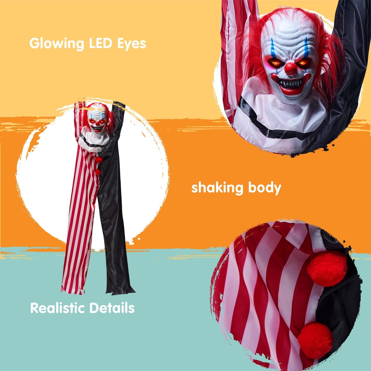 JOYIN clown close-up of face detailing and paint for realistic fright