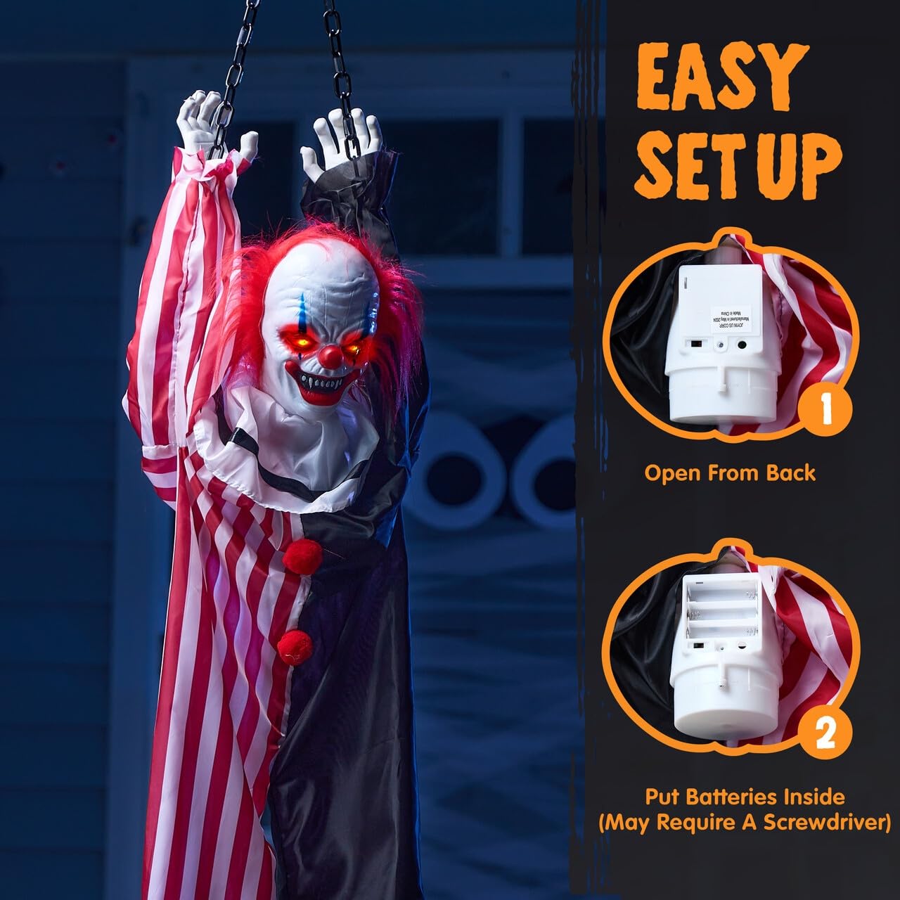 JOYIN clown next to doorway showing scale and impact for entryways