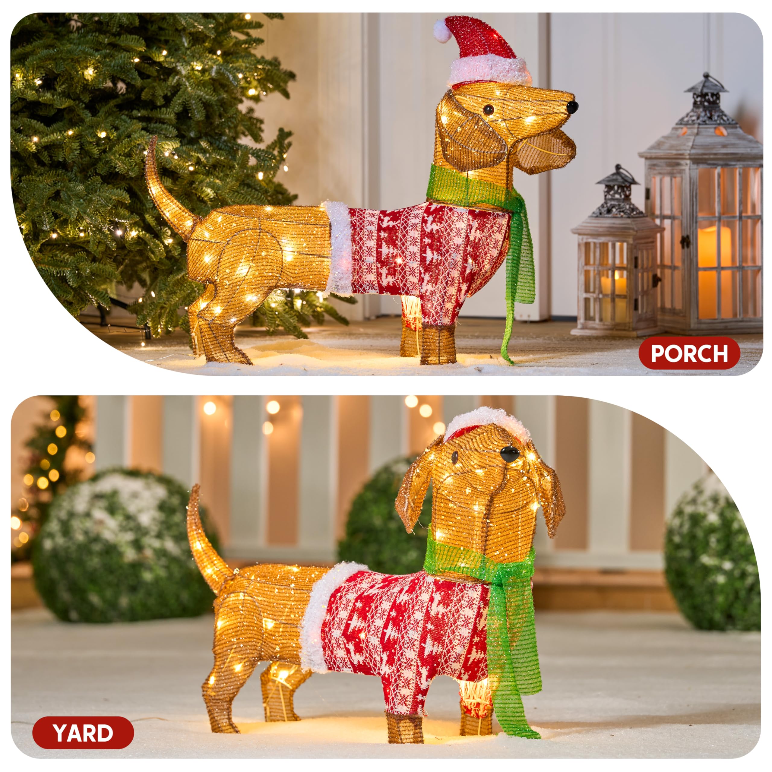 JOYIN dachshund in garden setting enhancing yard holiday atmosphere