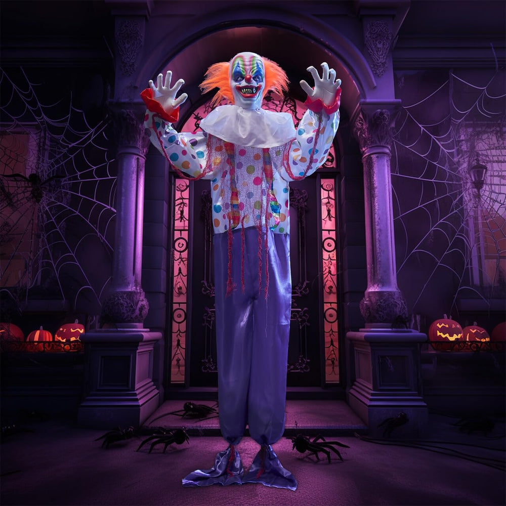 JOYIN front view of hanging clown with haunted expression adds curb appeal