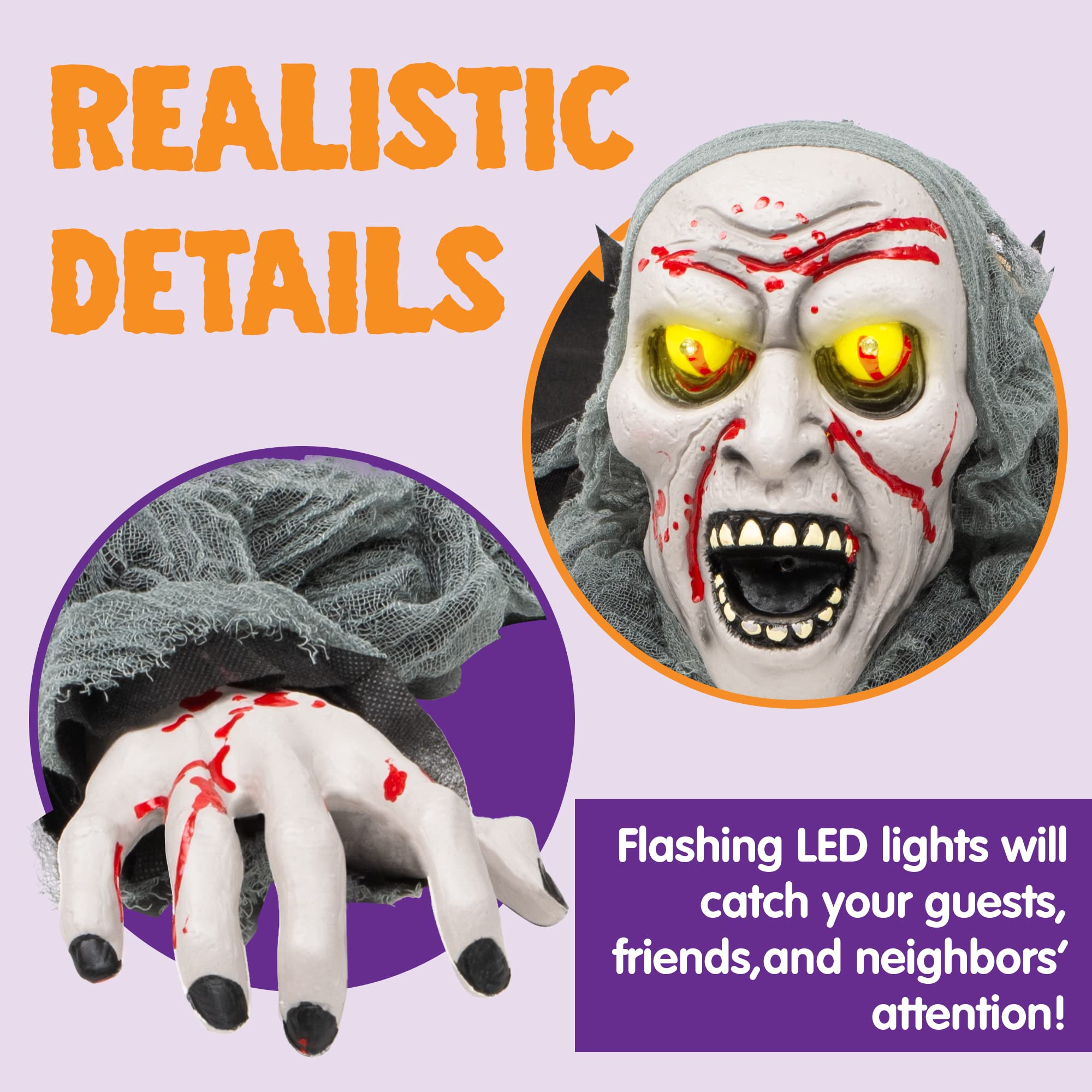 JOYIN zombie glowing eyes activating to surprise visitors
